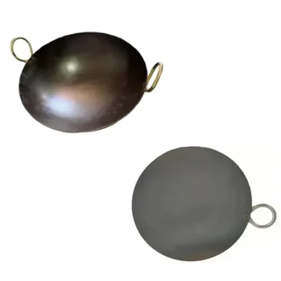 Combo of SBWG Commercial 20 Inch Iron Kadhai and 18 Inch Indian Iron Tawa with 1 Handle