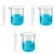 Bello 3pcs x 50ml Measuring Cylinder & 3pcs x 500ml Measuring Beaker with Blue Printed Graduation, Polypropylene Material