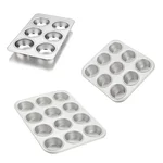 Combo of 6, 9 and 12 Cavity Aluminium Muffin Bakeware Trays for Muffins, Cupcakes and More 
