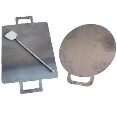 SBWG Combo of Round and Rectangle Iron Tawa with Free Palta for Dosa, Roti 