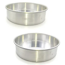 Combo of 6 inch and 7 inch Round Aluminium Cake Baking Mould Pan For Oven