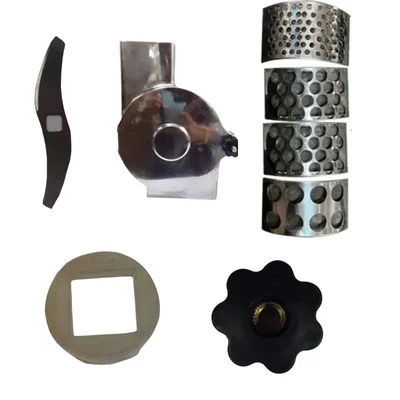 Combo Of Chamber, 6 Blade Set, PVC Visor, 4 Pcs Jali for Commercial SS Chili Onion Cutter Machine, 1 HP, 70kg/hr