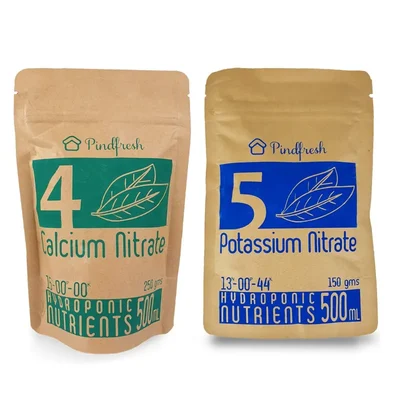 Pindfresh Hydroponics Powder Form Nutrient, Calcium & Potassium Nitrate For Vegetables & Fruiting Plants(Pack-500 ml)