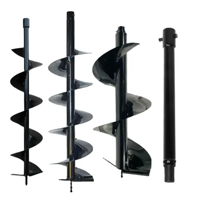 Heavy Duty 6 inch, 8 inch and 12 inch Auger Bit Combo with 70 cm Free Bit Extension Pipe for Earth Auger Machine