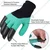 XLNT Garden Gloves With 4 Plastic Fingertips Claws For Left & Right Hands, Quick & Easy Digging Without Tools (2 Pairs)