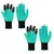 XLNT Garden Gloves With 4 Plastic Fingertips Claws For Left & Right Hands, Quick & Easy Digging Without Tools (2 Pairs)