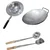 Combo Pack of 1 Pc Round Iron Kadhai, 1 Pc Wok Iron Pan, Turner and Ladle