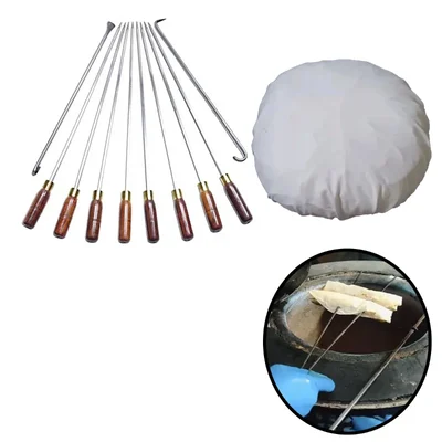 Combo of 30 inch of 8 Skewers ,1 Set of Tandoor Roti Skewers and Roti Gaddi