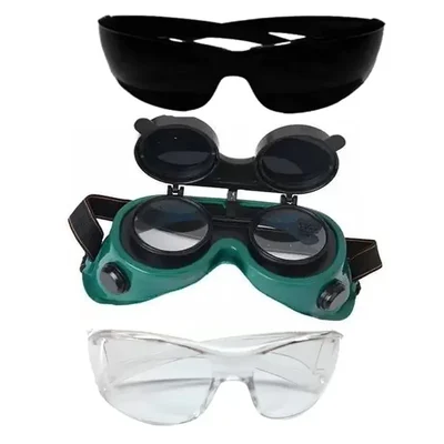 Super Safety Combo Pack of 3, Welding and Multipurpose Safety Goggles (Free-size)