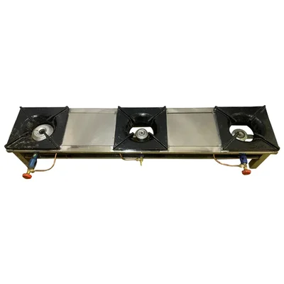 Commercial 60 x 13 Inch Stainless Steel 3 Burner Range