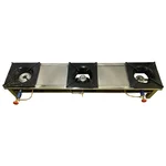 Commercial 60 x 13 Inch Stainless Steel 3 Burner Range
