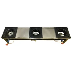BAPA Commercial 60 x 13 Inch Stainless Steel 3 Burner Range