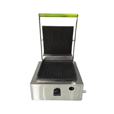 Commercial Stainless Steel 4 Slice Gas Operated Sandwich Griller With 9 x 9 inch Plate Size