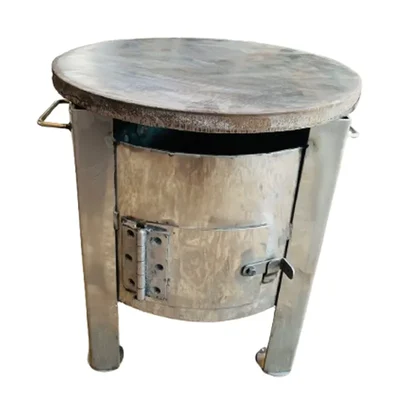 Commercial Charcoal Operated Round Dosa Bhatti, Stainless Steel Body