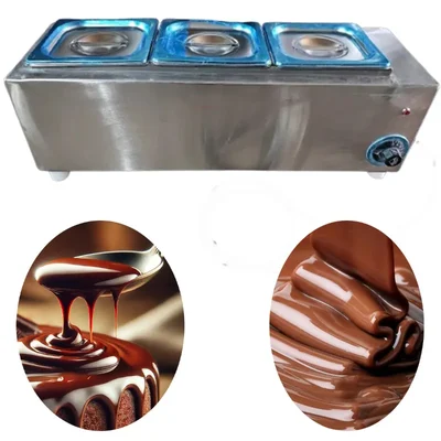 Commercial Electric Operated Stainless Steel 3 Pot Chocolate Melter (1+1+1 litre)