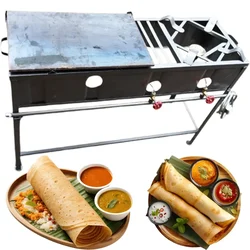 SBWG Commercial 2-in-1 Gas Operated Dosa Bhatti with Burner, MS Body   