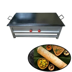 15x30x12 inch Gas Operated Two Burner Dosa Bhatti,10 mm Plate Size with Stainless Steel Body
