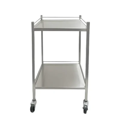 SS 16 x 16 x 29 inch, 2 Tier Commercial Heavy Duty Food Rolling Cart with Wheels for Kitchen, Restaurant