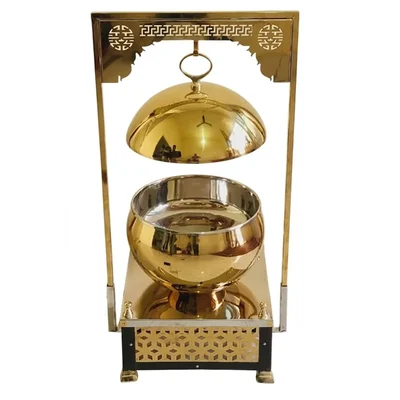 Premium Quality 8ltr Commercial Kitchen Buffet Catering Stainless Steel Golden PVD Matka Chafing Dish