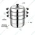 Commercial Stainless Steel 3 Tier Induction Compatible Manual Momo, Rice, Corn Steamer(Size-28 cm)