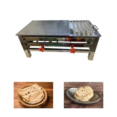 Vinayak Machines Heavy Duty Stainless Steel 2 Knob Commercial Roti Bhatti