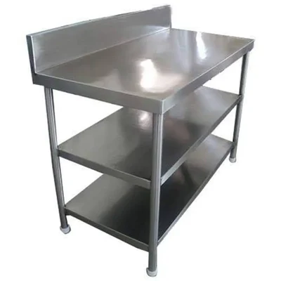 SS 36x24x34+6 Inch Commercial Use Work Table with Bottom Shelf and Backsplash