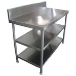 SS 36x24x34+6 Inch Commercial Use Work Table with Bottom Shelf and Backsplash