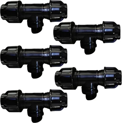 40mm PP Compression Tee, For Pipe Fittings (Pack of 5)