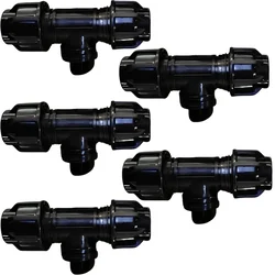 40mm PP Compression Tee, For Pipe Fittings (Pack of 5)