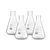SBT Instruments 4pcs x 250 ml Borosilicate 3.3 Glass Conical Flask with Graduation Marks for Laboratory Usage