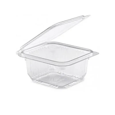 800 Pcs, 1000ml PET Hinged Transparent Container for Cookies, Snacks, Dry Fruits Packaging