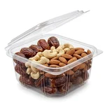 800 Pcs, 1000ml PET Hinged Transparent Container for Cookies, Snacks, Dry Fruits Packaging