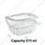 1500 Pcs, 375ml PET Hinged Transparent Container for&nbsp;Snacks, Cookies Packaging