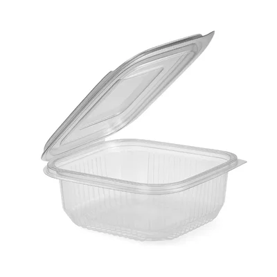 1500 Pcs, 250ml PET Hinged Transparent Container for Snacks, Cookies Packaging