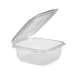 1500 Pcs, 250ml PET Hinged Transparent Container for Snacks, Cookies Packaging