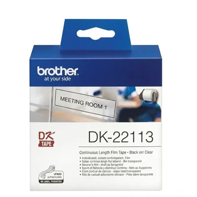 Brothers Continuous Film Label Clear Tape 62mmx15.24m Custom-Length Glass & Plastic Labeling DK-22113