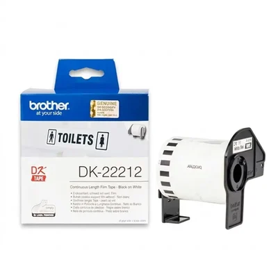 Brothers 62mm Continuous White Film Label Tape for Brother QL Printers Moisture Resistant DK-22212