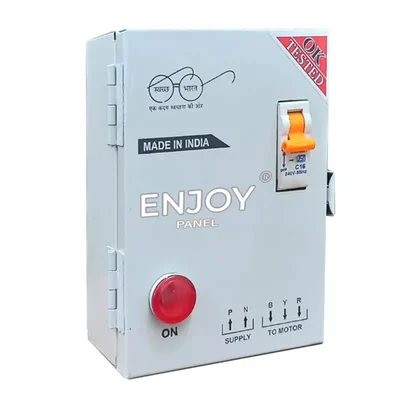 Enjoy 1 Hp Single Phase MS Compass Control Panel With MCB, 50μF Running Capacitor, For Openwell Pumps