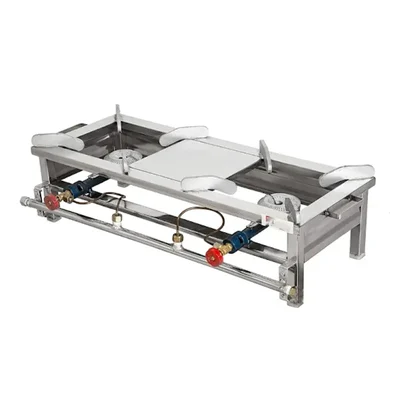 High Quality 10x24 inch 2 Burner Gas Bhatti with SS Body, for Restaurants, Catering, Dhabas, or Industrial Kitchens
