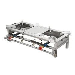 High Quality 10x24 inch 2 Burner Gas Bhatti with SS Body, for Restaurants, Catering, Dhabas, or Industrial Kitchens