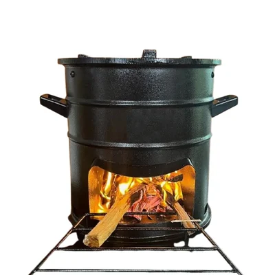 Mild Steel 30 x 30 inch Biomass Cookstove || Cooking with Wood and Twigs for Outdoor Catering & Rural Household Cooking