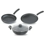 Skyline (Pack of 6) VTL-8600 Non-Stick Cookware Set, 220mm Frying Pan, 250mm Dosa Tawa & 220mm Kadhai with 1 Year Warranty