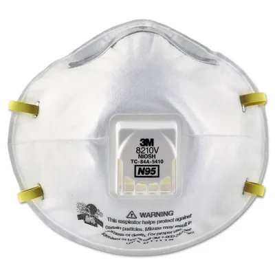3M N95 Cool Flow Valve Dust Fumes Particulate Disposable Respirator 8210V(Pack-5)