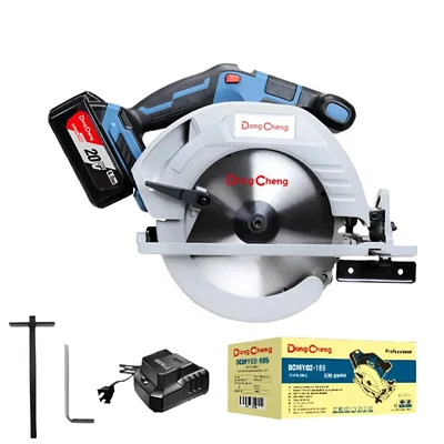 Dongcheng 185mm (7") 20V Cordless Brushless 0-45° Cutting Angle Circular Saw With Battery, Charger & Blade (DCMY02-185)