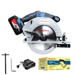 Dongcheng 185mm (7") 20V Cordless Brushless 0-45° Cutting Angle Circular Saw With Battery, Charger & Blade (DCMY02-185)