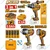 INGCO COSLI250882 20V Cordless 3Pcs Combo Kit Brushless Impact Drill, Impact Wrench, Work Lamp, Batteries and Accessories