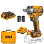 Ingco 1/2" (13mm) 20V Cordless Impact Wrench With Battery, Charger & Socket Set, Max. Torque 350 Nm (CIWLI2035)