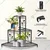 Ecofynd Zen Corner Plant Stands for Balcony, Living Room- 3 Tier Home Decor Item(Black)