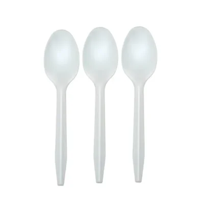 7-Inch (170mm) Eco-Friendly Cornstarch Spoons | Heavy Duty & Compostable ideal for Events & Home(Pack-Pack of 100 Pcs)