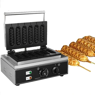 Commercial Electric 6 Slot Corn Stick Waffle Maker Machine, 1.55 KW